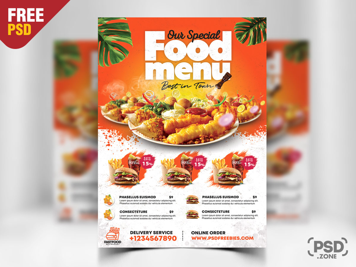 Fast Food Restaurant Flyer PSD