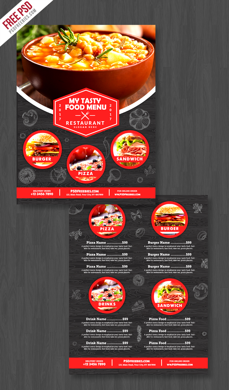 Restaurant Food Menu Flyer Free PSD Preview