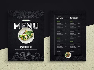 creative dark food menu flyer 1539240055