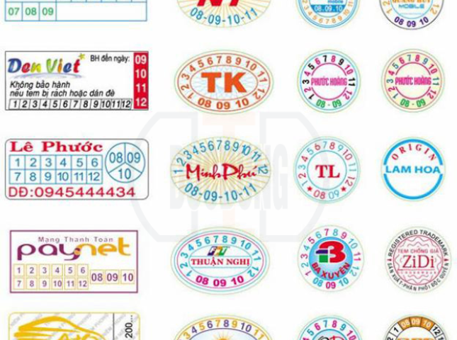 Tem vỡ bảo hành được in bằng giấy decal