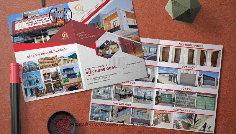 Mẫu Brochure trong ngành xây dựng, thiết kế nội thất.